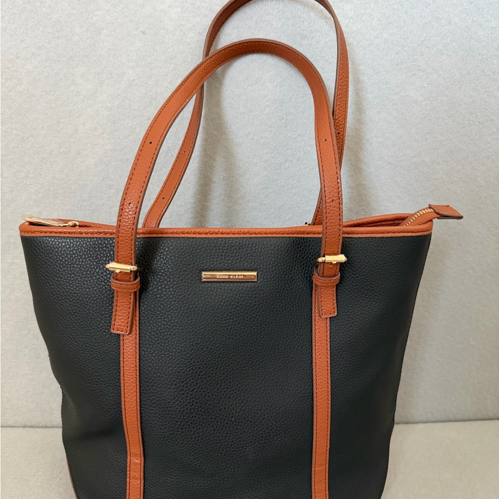 Anne Klein Black and Brown Tote Bag